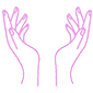 pink helping hands icon