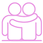 pink people hugging icon